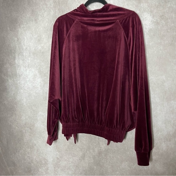 Daily Practice By Anthropologie Side-Tie Velvet Cowlneck Pullover Sweatshirt S - Picture 6 of 10